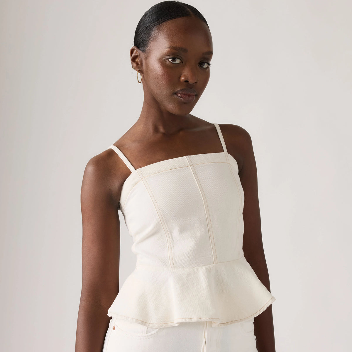 Anderson Flounce Lightweight Top - Truth Slip - White