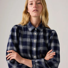 Journey Western Shirt - Plaid Navy - Blue