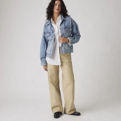 90s Straight Women's Pants - Travertine - White