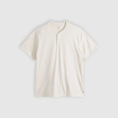 Ventura Short-Sleeve Henley - Beachstone Heather - White