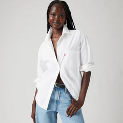 Harlie Boyfriend Button Down Shirt - Bright White
