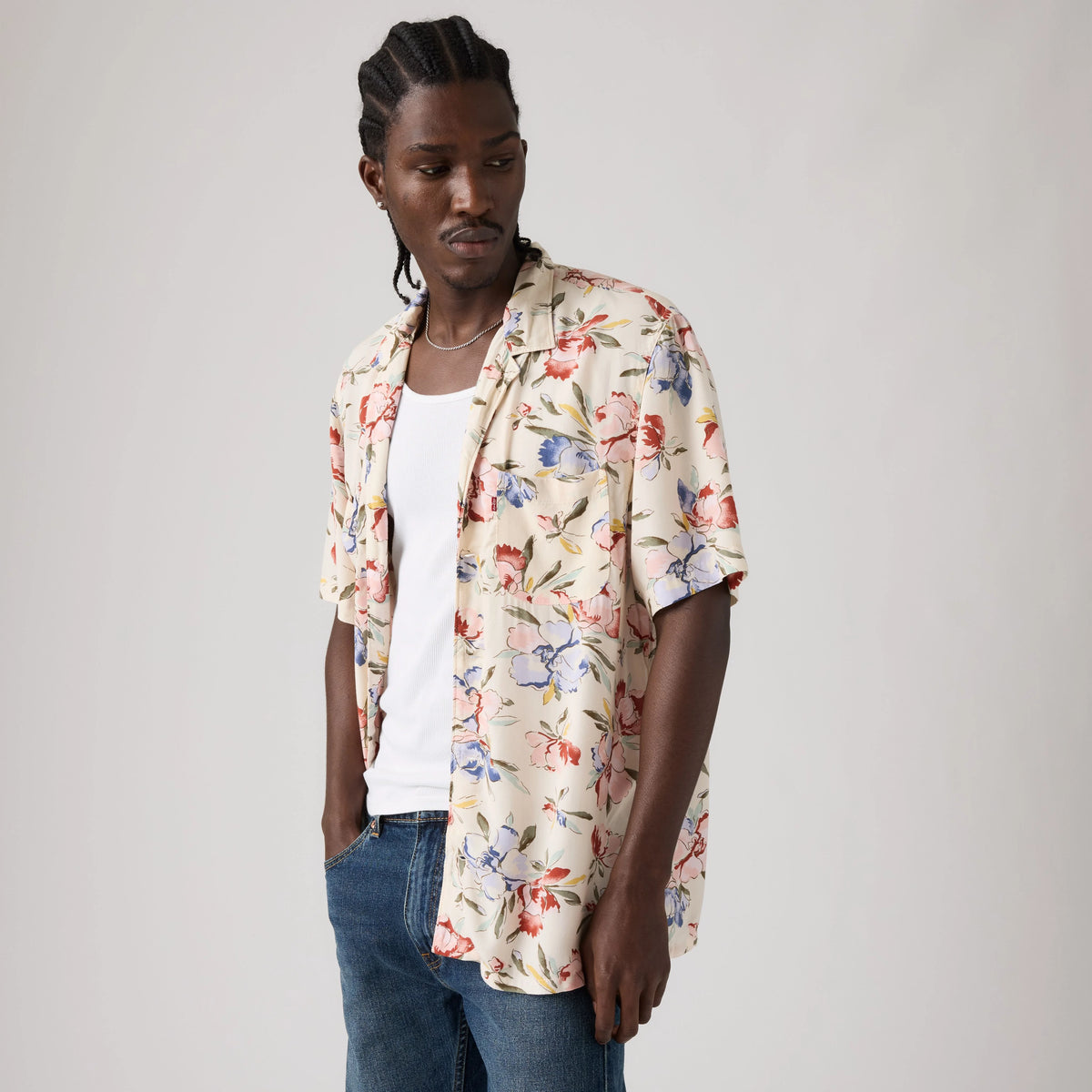 Classic Camper Shirt - Blake Brushstroke Floral Jet Black - Multi-Color