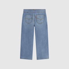 Dobby Pull On Wide Leg Jeans Little Girls 4-6 - Drew Me In - Medium Wash