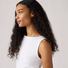 Blair Boatneck Top - Bright White - White