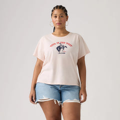 Perfect Logo T-Shirt (Plus Size) - Plus Bucking Bronco - Pink