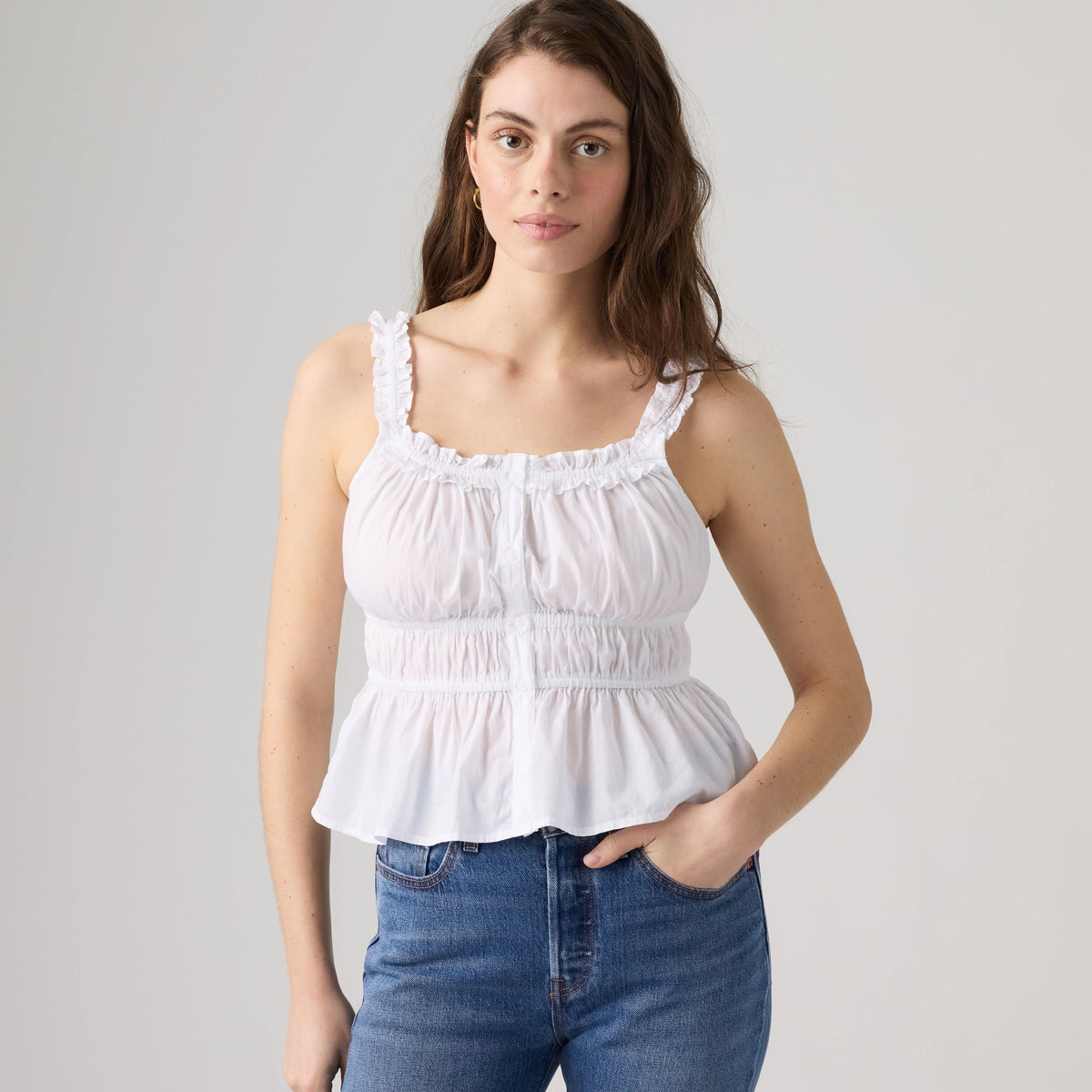 Vera Sleeveless Blouse - Bright White - White