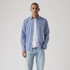 Sunset One Pocket Standard Fit Shirt - Graveolens Plaid True Blue - Blue
