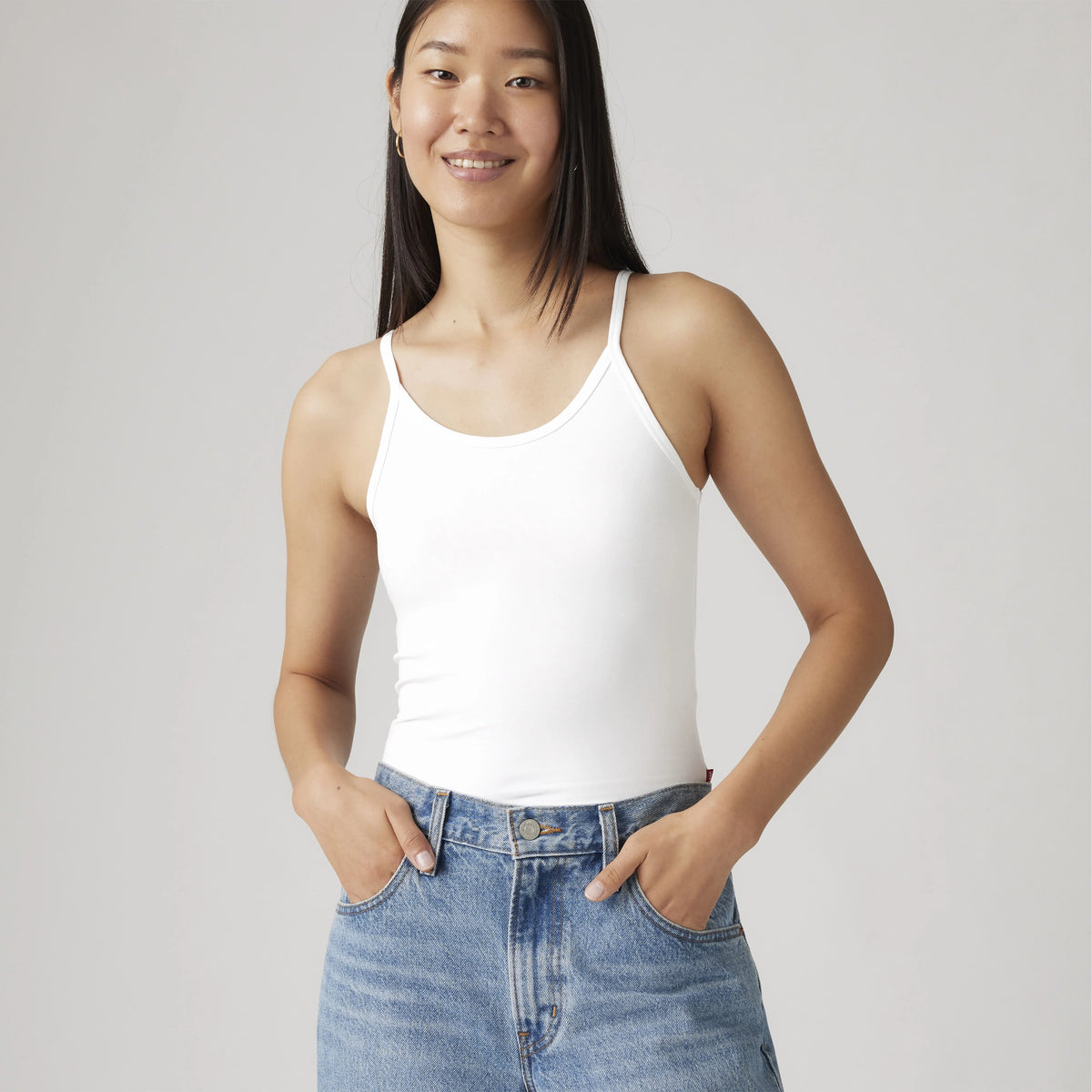 Plush Stretch Tank Top - White