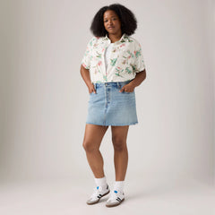Icon Skirt (Plus Size) - Woven Minutes - Medium Wash