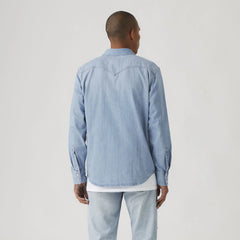Barstow Western Denim Shirt - Indigo Stonewash - Light Wash