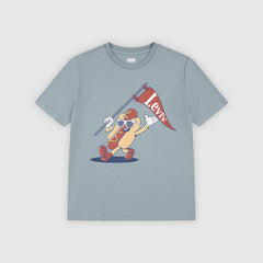 Short Sleeve Parading Hot Dog Graphic Tee Big Boys 8-20 - Lead - Grey