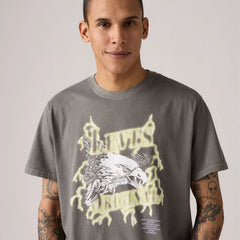 Relaxed Fit Short-Sleeve Graphic T-Shirt - Lightning Eagle Smoked Pearl - Grey