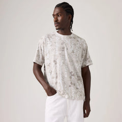 Boxy Short Sleeve T-Shirt - Falke Birch Camo Silvery Tonal - Grey