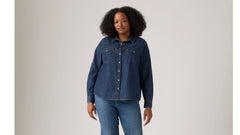 Ultimate Western Shirt (Plus Size) - Smokin' Hot - Dark Wash