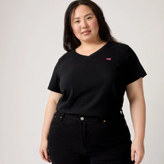 V-Neck T-Shirt (Plus Size) - Caviar - Black