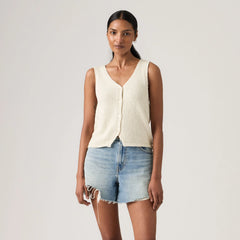 Helen Mini Boucle Vest - Tofu - White