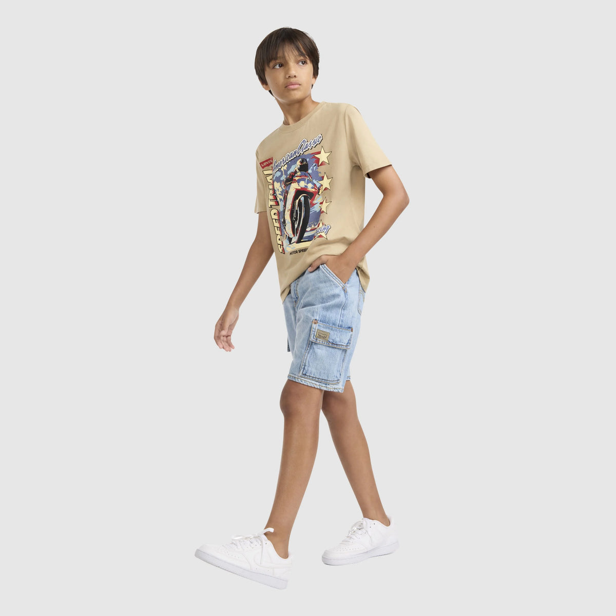 Short Sleeve Speed Trail Graphic Tee Big Boys 8-20 - Travertine - Brown