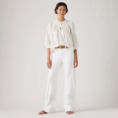 Loose Boot Women's Jeans - Tooth Fairy - White