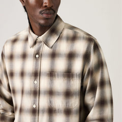 Duboce Boxy Overshirt - James Plaid Vintage Khaki - Brown