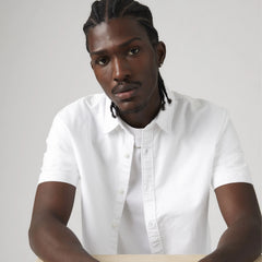 Authentic Short-Sleeve Button-Down Shirt - Bright White - White