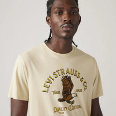 Standard Fit Classic Graphic T-Shirt - Heritage Americana Eagle Bleached Sand - Tan