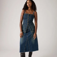 Tailored Bustier - Hinged Heart - Medium Wash