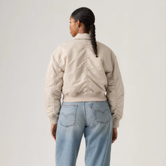 Bowie Cropped Bomber Jacket - Chateau Gray - Grey