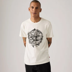 Standard Fit Classic Graphic T-Shirt - Levis Aquatic Egret - White