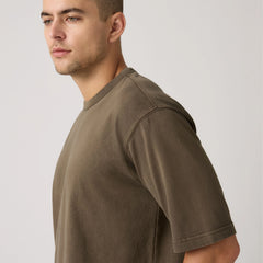 Heavyweight Loose Garment Dye T-Shirt - Garment Dye Maitake Brown - Brown
