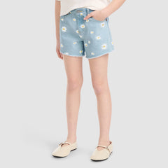 Dasiy Denim A Line Shorts Big Girls 7-16 - Your World - Medium Wash
