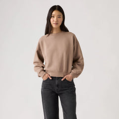 Vintage Garment Dye Boxy Sweatshirt - Garment Dye Pine Bar - Brown