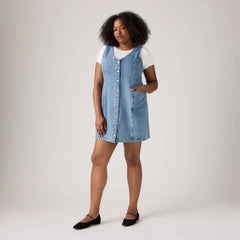 Vianna Vest Mini Dress (Plus Size) - Special Showing - Medium Wash