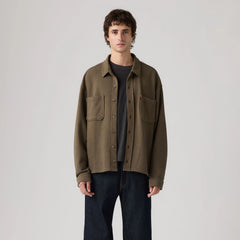 Boxy Knit Worker Garment Dye Sweatshirt - Garment Dye Maitake Brown - Brown