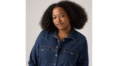Ultimate Western Shirt (Plus Size) - Smokin' Hot - Dark Wash