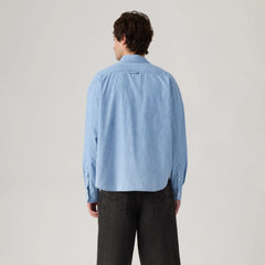 Long-Sleeve Zandt Boxy Shirt - Charlie Light Chambray - Light Wash