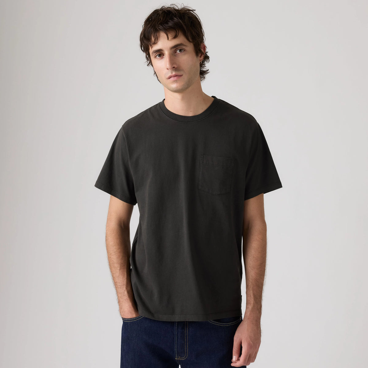 Essential Pocket Garment Dye T-Shirt - Garment Dye Mineral Black - Black