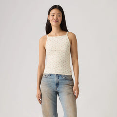 Dry Goods Apron Tank Top - Abbey Ditsy Coral Bl - Pink