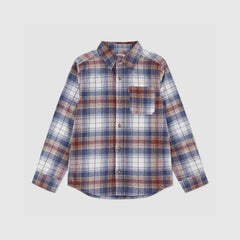Indigo Plaid Twill Shirt Big Boys 8-20 - Red