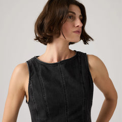Leighton Peplum Top - Ny Nights - Black