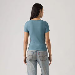 Garment Dye Essential Square Neck T-Shirt - Garment Dye - Blue