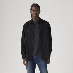 Barstow Western Denim Shirt - Marble Black