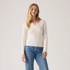 Dry Goods Women's Supersoft Long-Sleeve Tee - Oatmeal Heather - White