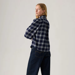 Journey Western Shirt - Plaid Navy - Blue