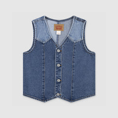 Rodeo Denim Vest - Blue Wash M Big Girls 7-16 - Rodeo - Blue