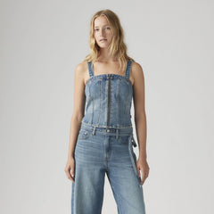Sculpted Bustier Top - Verified Vintage Bus - Medium Wash