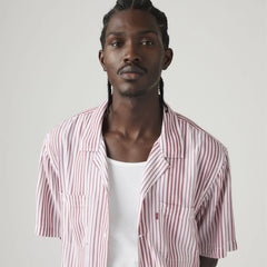 Classic Camp Shirt - Silas Stripe Bossa Nova Red - Red