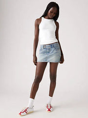 Superlow Mini Skirt - Roll It Up Clean - Medium Wash