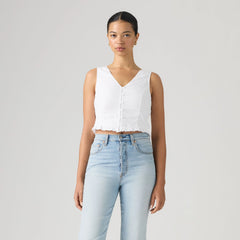 Teagan Blouse - Mini Eyelet Bright W - White