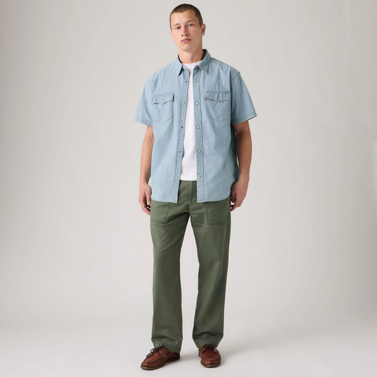 Easy Relaxed Cotton Linen Pull On Surplus Men's Pants - Kambaba - Green