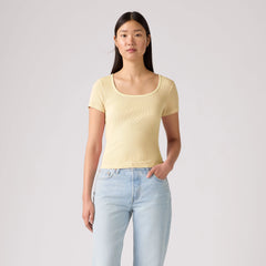 Garment Dye Essential Square Neck T-Shirt - Garment Dye - Yellow